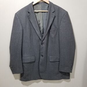 Oscar De La Renta Sport Coat Mens 44R Tweed Gray Jacket Blazer